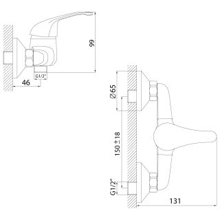 Смеситель для душа Rossinka A35-41 Хром