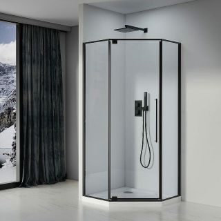 Душевой уголок Black&White Stellar Wind 815900 90x90 см профиль чёрный матовый стекло прозрачное