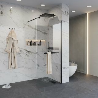 Душевая перегородка Niagara NG-681-11BLACK 110см чёрный/прозрачное