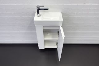 Тумба с раковиной Comforty Асти 40 00-00012835 подвесная Белый глянец