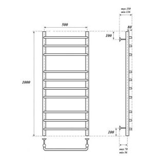 Полотенцесушитель водяной Point Нептун PN09150 50x100см П10 хром