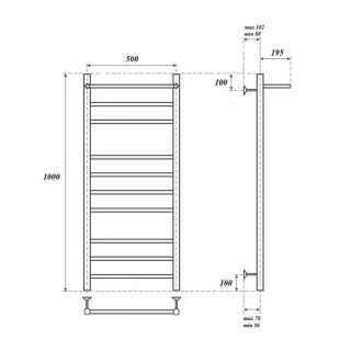 Полотенцесушитель электрический Point Аврора PN10150PE 50x100см П9 хром