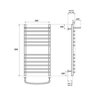 Полотенцесушитель электрический Point 50x80см П11 хром PN05158SPE