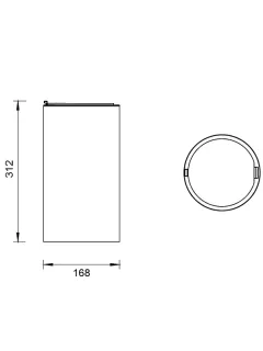 Мусорное ведро WHITECROSS Ergo ER2290GM 4 л  вороненая сталь