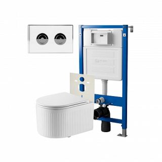 Комплект унитаза с инсталляцией Point Элемент PN48325WC с сиденьем Микролифт