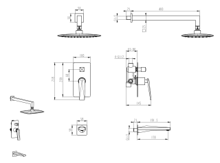 Смеситель встроенный Boheme с изливом VENTURO БЕЛЫЙ+ХРОМ