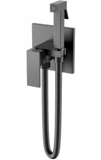 Гигиенический душ Boheme Qubic 477-GM со смесителем антрацит