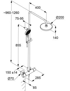 Душевая стойка Kludi Dive 6907905-00 с термостатом хром