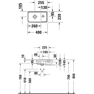 Раковина Duravit D-Neo 40 0739400041 Белая 40 см