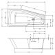 Акриловая ванна Riho Rethink Space Fall Plug and Play B112009005 L заполнение через перелив 160х75см белый