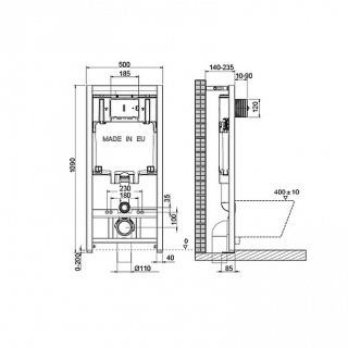 Комплект унитаза с инсталляцией Point Веста 886914GBO3+PN41701 с сиденьем Микролифт