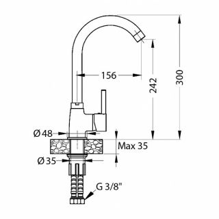 Смеситель для кухни Alveus Genesis Jenny Brs 1129066 Брашированная сталь