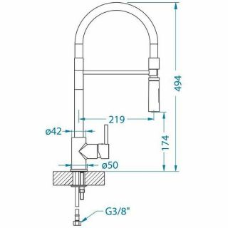 Смеситель для кухни Alveus Lyra-S Chr 1132184 Хром Черный