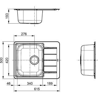 Кухонная мойка Alveus 1144603 Line Max 110 SAT-90 61.5x50