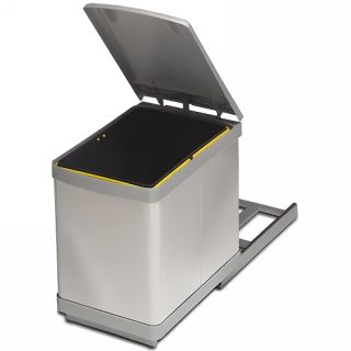 Система сортировки мусора Alveus ALBIO 227980 10 1X16 L серый пластик нержавеющая сталь