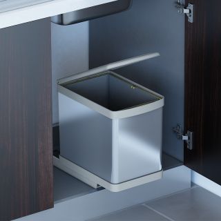 Система сортировки мусора Alveus ALBIO 227980 10 1X16 L серый пластик нержавеющая сталь