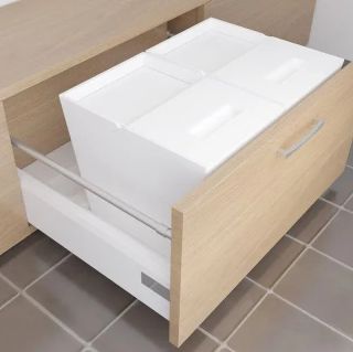 Система сортировки мусора Alveus 211959  ALBIO 45 2x16 L белый пластик