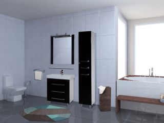 Зеркало Bellezza Рокко 80см черный 00000001234