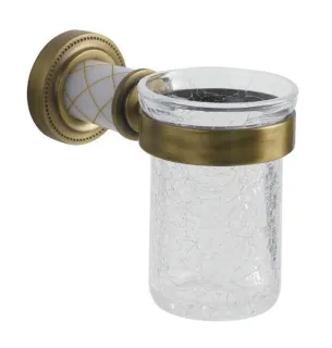 Стакан для зубных щёток Boheme Murano 10904-W-BR бронза/белый