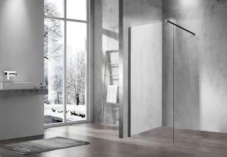 Душевая перегородка Vincea Walk-In 70 VSW-1H700CLB профиль Черный стекло прозрачное