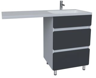 Тумба под раковину для стиральной машины Stella Polar Корделия 60см серый SP-00001043