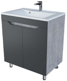 Тумба под раковину Stella Polar Абигель 80см серый/цемент SP-00001080