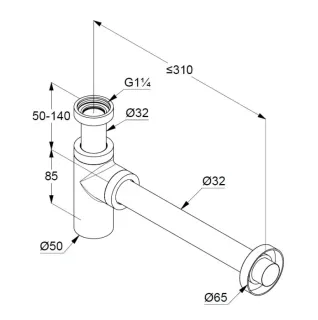 Сифон для раковины Kludi 10020N0-00 брашированное золото