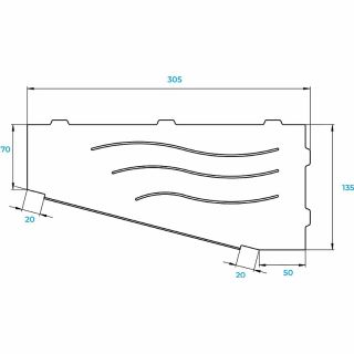 Металлическая полка RGW MT-11W R 49279911-01R угловая Белая