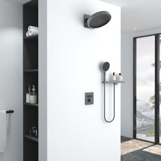 Душевой комплект Vincea Inspire VSFW-3I21MT3RGM встраиваемый, термостатический, двухрежимный, вороненая сталь