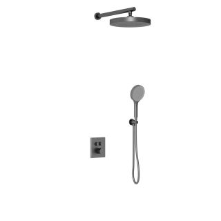 Душевой комплект Vincea Inspire VSFW-3I21T2GM встраиваемый, термостатический, двухрежимный, вороненая сталь