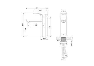 Смеситель для раковины Wonzon & Woghand Frame WW-88139010-BG брашированное золото