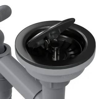 Выпуск для кухонной мойки Reflexion Part RX9003BL оружейная сталь