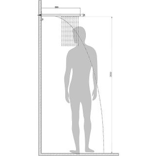 Верхний душ Bossini Manhattan I00570.073 50 см чёрный матовый