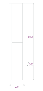 Пенал подвесной Onika Стоун 404012 40см белый/ателье светлое