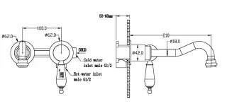 Встраиваемый смеситель для раковины Boheme Imperiale Ripresa 327 золото