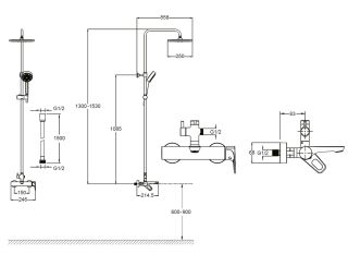 Душевая стойка Jacob Delafon Aleo 2.0 E26809-CP