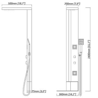 Душевая панель Black&White Gravity 026000 чёрный матовый/брашированное золото