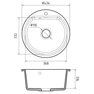 Мойка кухонная Reflexion Start 44-SD RX0844SD песочный