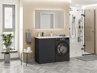 Напольная тумба под раковину Brevita Grafit 120 L УТ000015085 Графит матовый