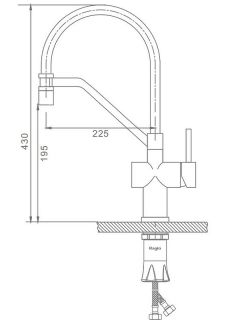 Смеситель для кухни Raglo R86.41.06 со съемным изливом на магните чёрный