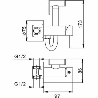 Гигиенический душ со смесителем CeramaLux KRS/005 белый матовый