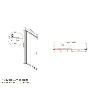 Душевой уголок Vincea Garda VSS-1G8011CLB 110x80 см