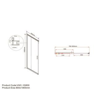 Душевой уголок Vincea Garda VSS-1G8011CLB 110x80 см