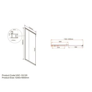 Душевой уголок Vincea Garda VSS-1G1112CLB 120x110 см