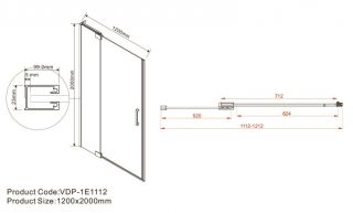 Душевая дверь Vincea Extra VDP-1E1112CLB 110/120 см