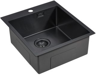 Мойка кухонная Paulmark Neckar PM804551-GM воронёная сталь