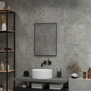 Зеркало с подсветкой Continent Amer ЗЛП1537 с бесконтактным сенсором 60x70см чёрный