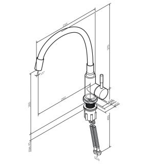 Смеситель для кухни Am.Pm X-Joy S F85B07605 с гибким изливом серый/хром