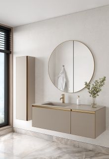 Тумба под раковину Armadi Art Quatro 790-M2-120-D-MG 120 см бежевый/золото матовое