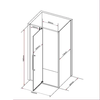 Душевой уголок Black&White Stellar Wind 8181000G 100x80 см профиль чёрный матовый стекло тонированное